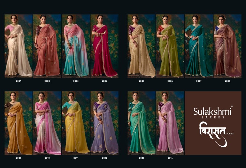Virasat Vol 2 By Sulakshmi Fancy Fabric Beads And Border Work Saree
